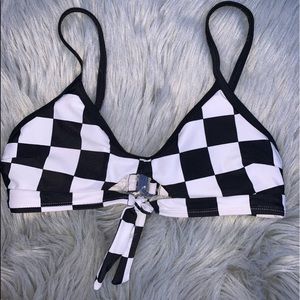 gingham bikini top size xs